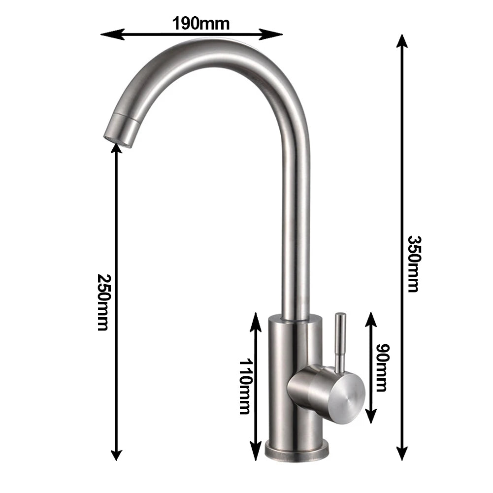 304 Stainless Steel Single Handle Kitchen Faucet